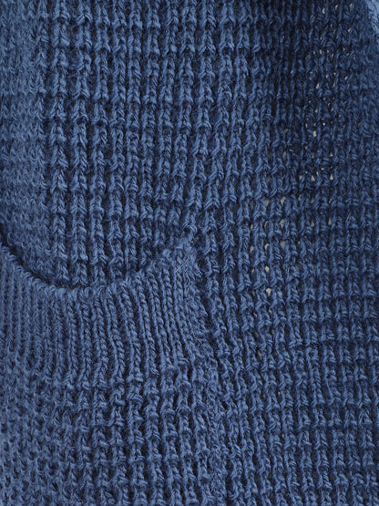 Gilet manches courtes et col châle - Bleu - 3
