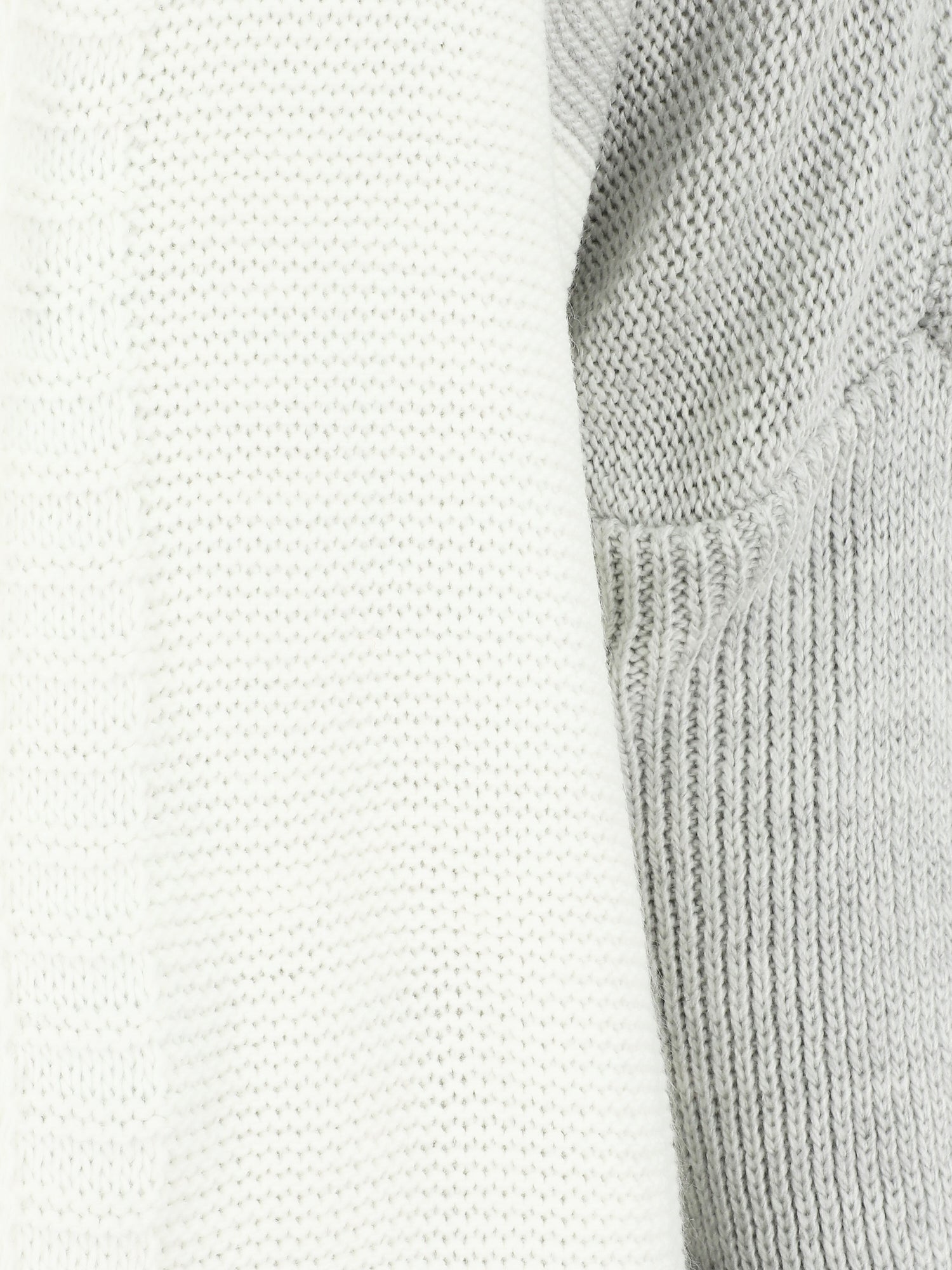 Gilet mi-long rayé à capuche - Blanc/gris - 3