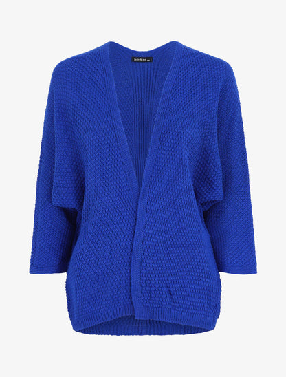 Gilet mi-long ouvert uni - Bleu roi - 5