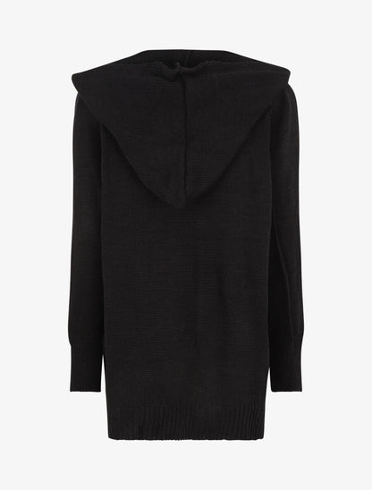 Gilet mi-long à capuche - Noir - 2