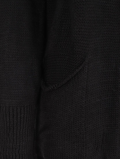 Gilet mi-long à capuche - Noir - 3