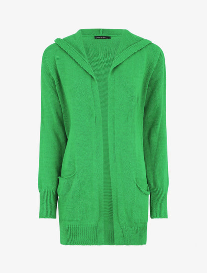 Gilet mi-long à capuche - Vert - 4