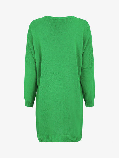 Gilet long ouvert à manches chauve-souris - Vert - 2