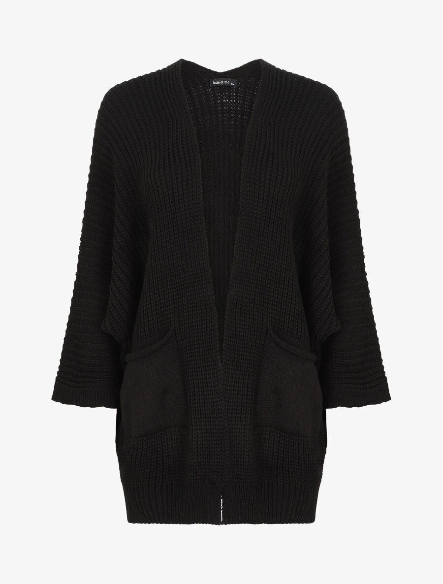 Gilet mi-long ample - Noir - 4