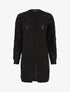 Gilet long uni en maille fine - Noir - 1