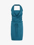 Robe à dos nu et col bénitier - Bleu canard - 1
