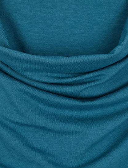 Robe à dos nu et col bénitier - Bleu canard - 3