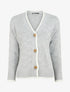 Gilet col V en maille stylisée - Gris clair - 4
