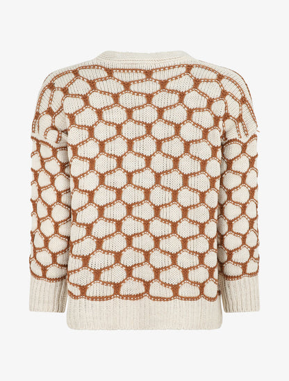 Cardigan à imprimé fantaisie - Camel - 2
