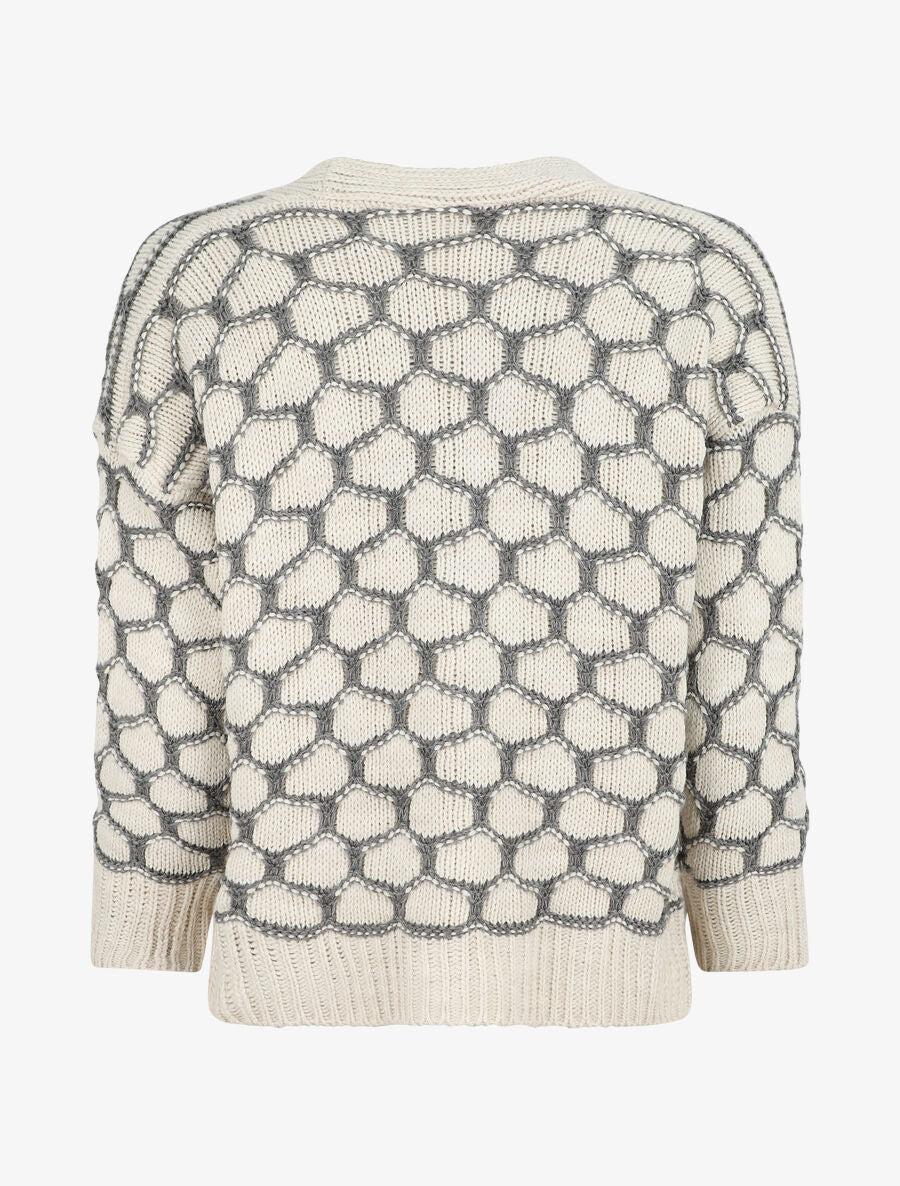 Cardigan à imprimé fantaisie - Gris - 2