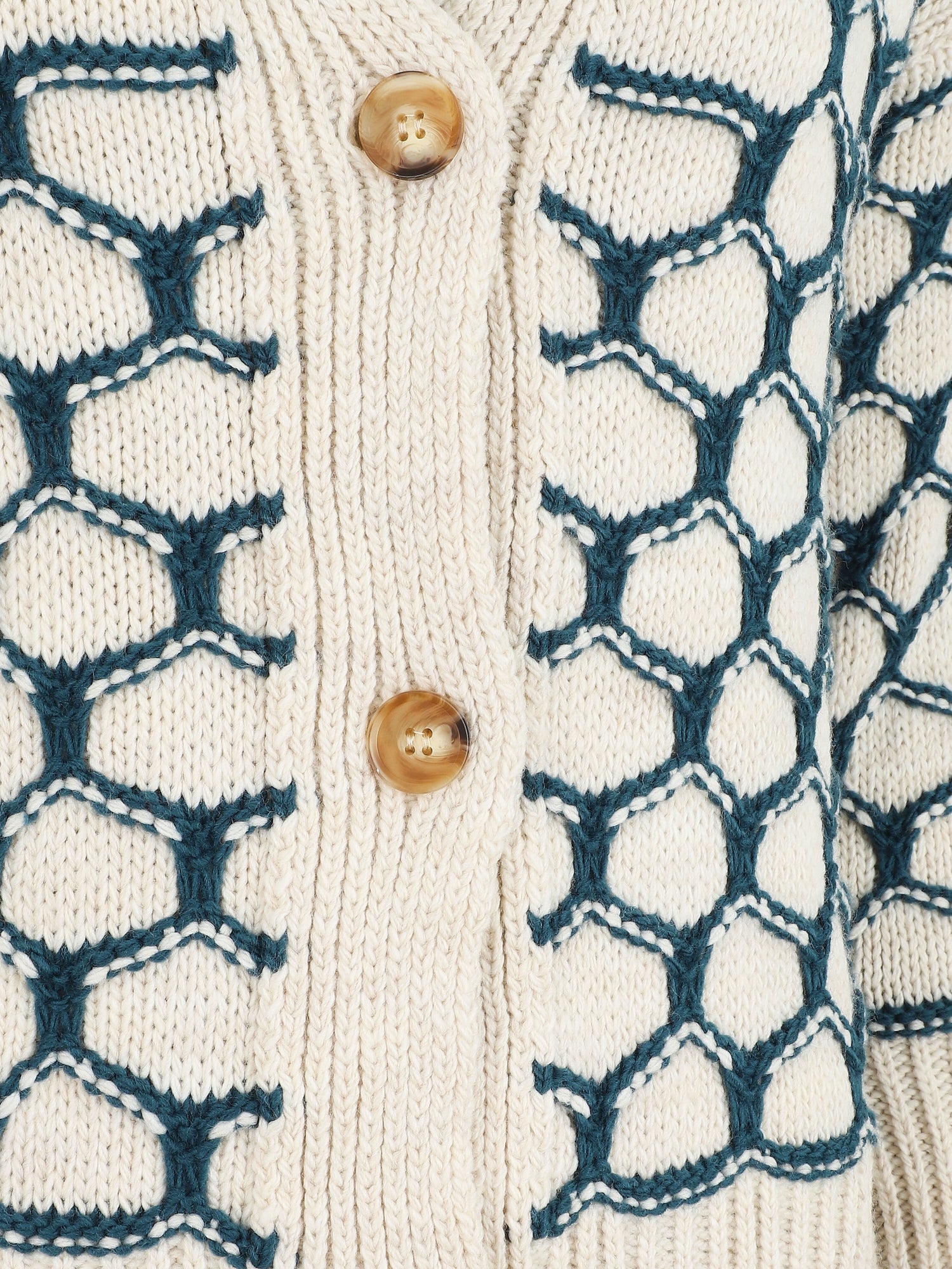 Cardigan à imprimé fantaisie - Bleu canard - 3