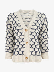 Cardigan à imprimé fantaisie - Bleu - 1