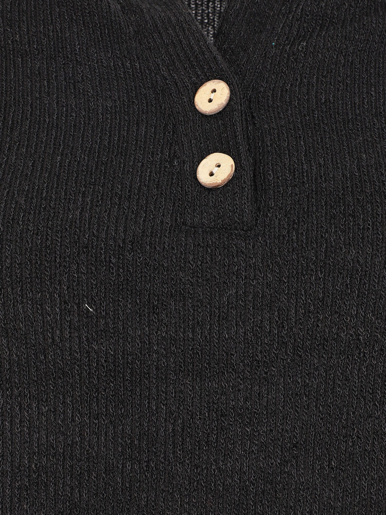 Pull côtelé à boutons - Noir - 3