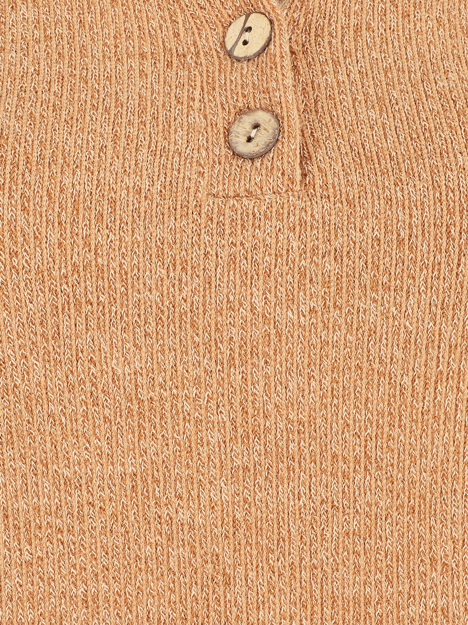 Pull côtelé à boutons - Camel - 3