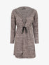 Gilet mi-long à capuche et liens - Taupe - 1