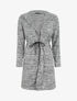 Gilet mi-long à capuche et liens - Gris - 5