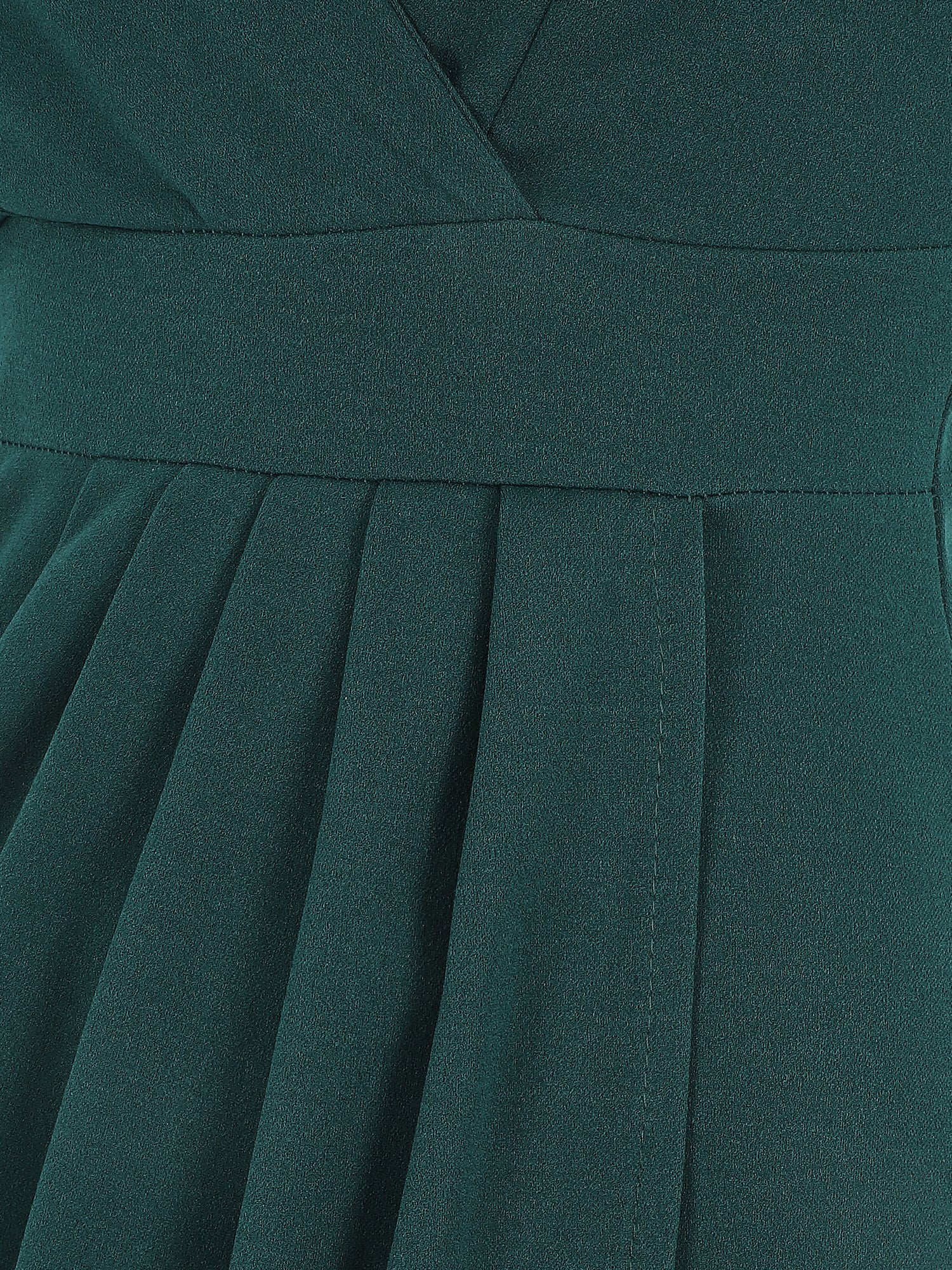 Robe portefeuille courte à bretelles - Vert sapin - 4