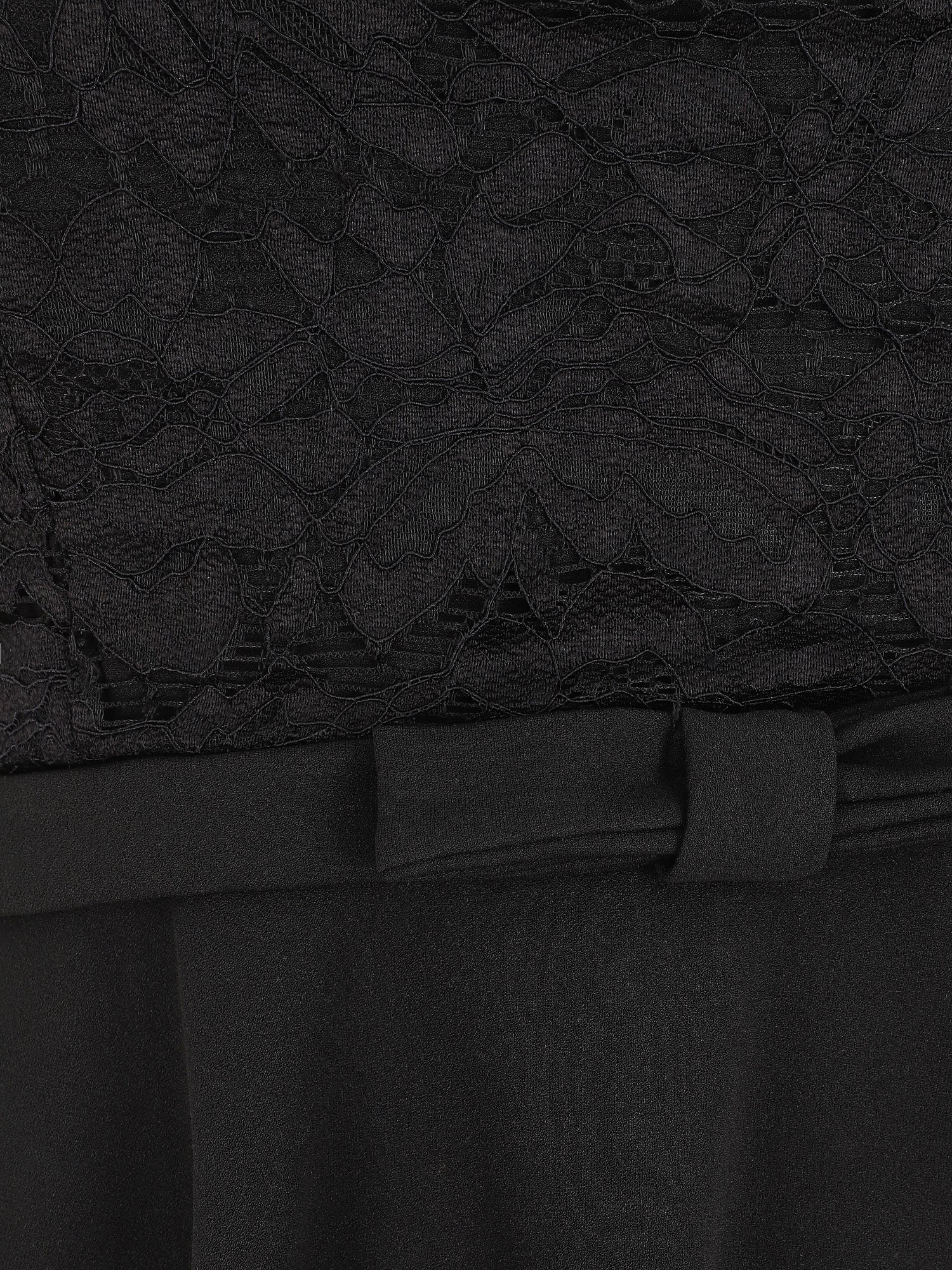 Robe patineuse à buste en dentelle - Noir - 3