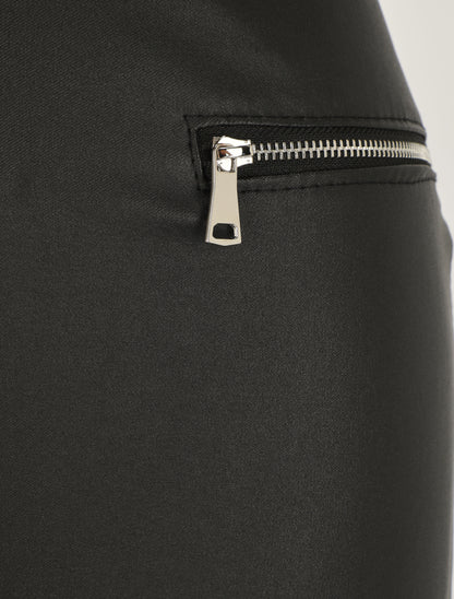 Pantalon slim en simili - Noir - 3
