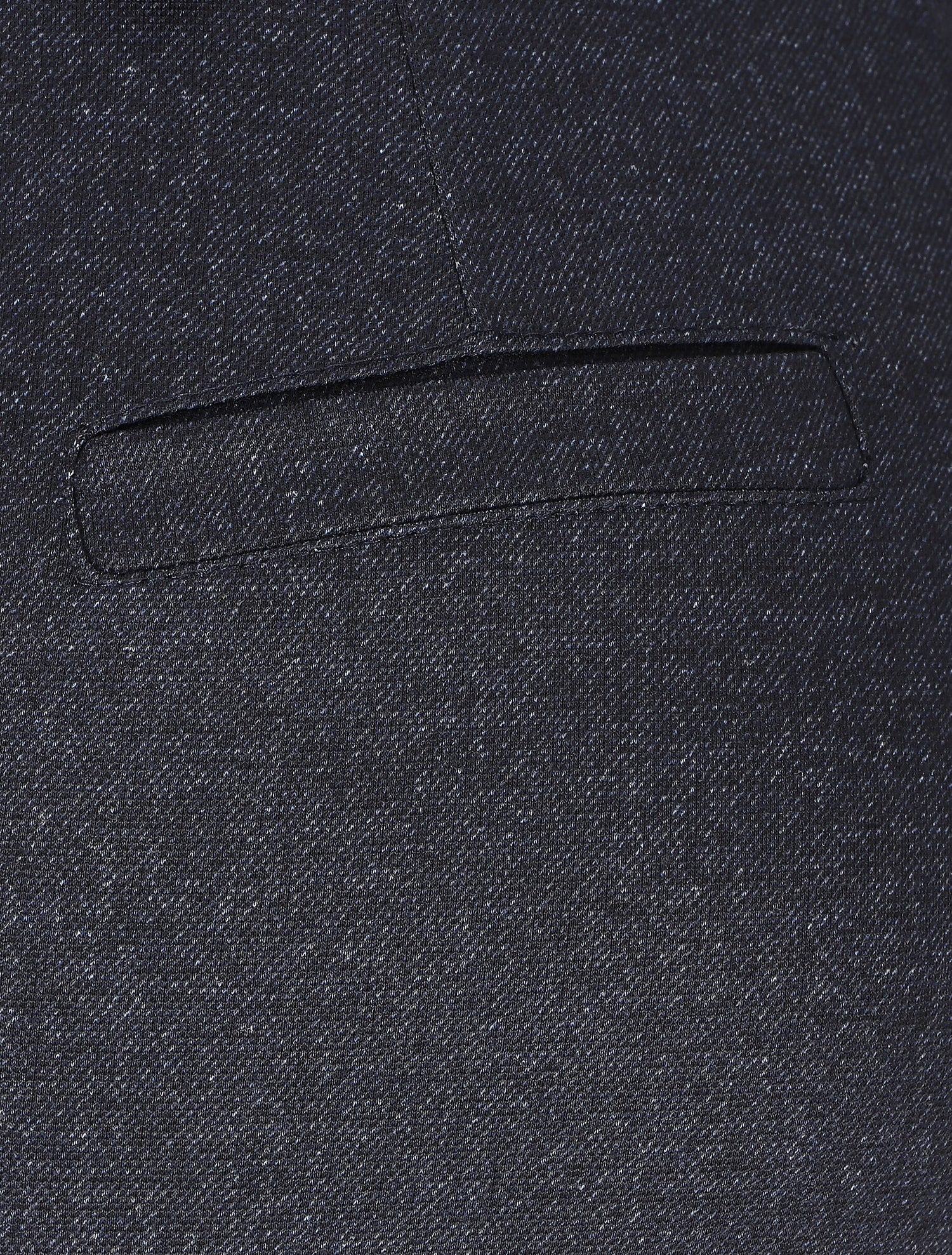 Pantalon droit à bords retroussés - Marine - 3