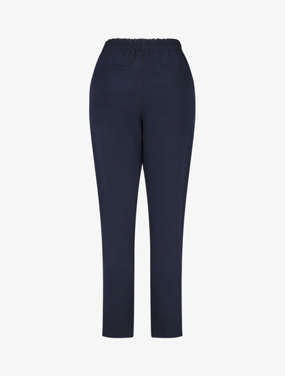 Pantalon droit à boutons décoratifs dorés - Marine - 2