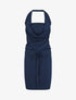 Robe à dos nu et col bénitier - Marine - 1