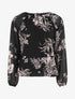Blouse en voile à imprimé floral - Noir - 4
