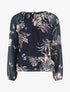 Blouse en voile à imprimé floral - Marine - 1