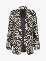 Blazer ample imprimé zèbre - Blanc - 1