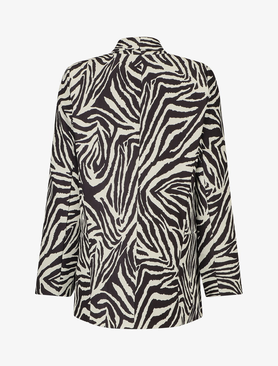 Blazer ample imprimé zèbre - Blanc - 2