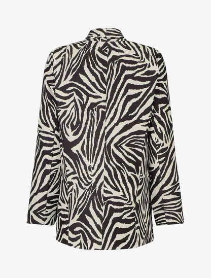 Blazer ample imprimé zèbre - Blanc - 2