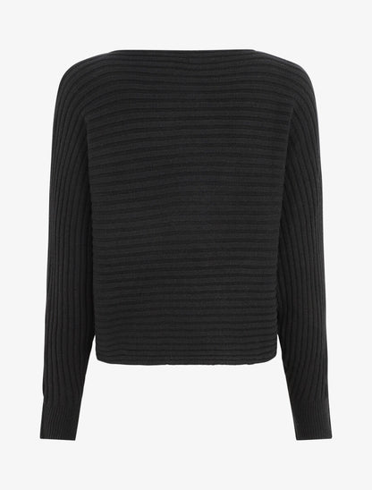 Pull uni oversize chauve-souris - Noir - 2