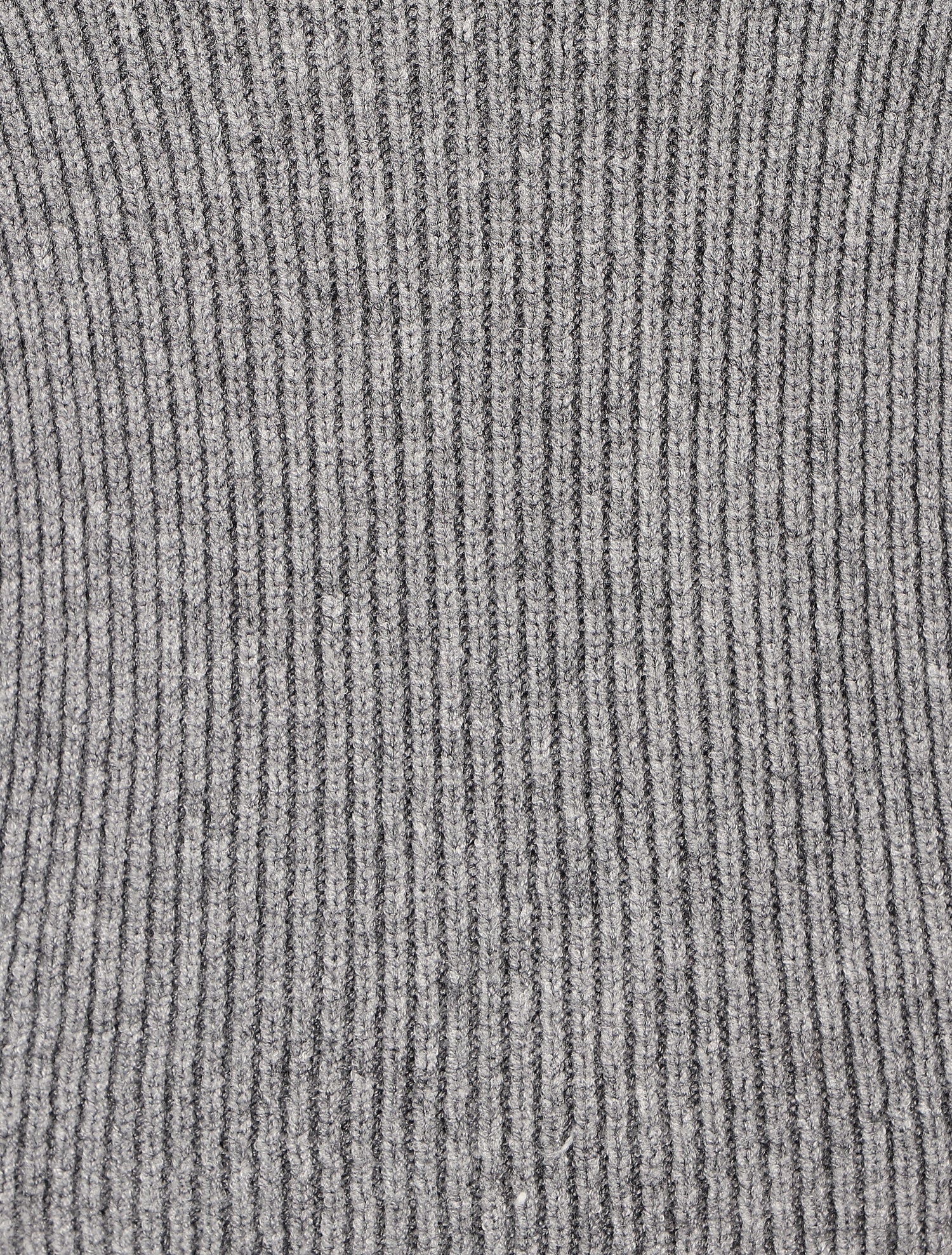 Pull côtelé uni col carré - Gris - 3