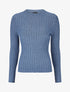 Pull côtelé ajusté à col montant - Bleu - 5