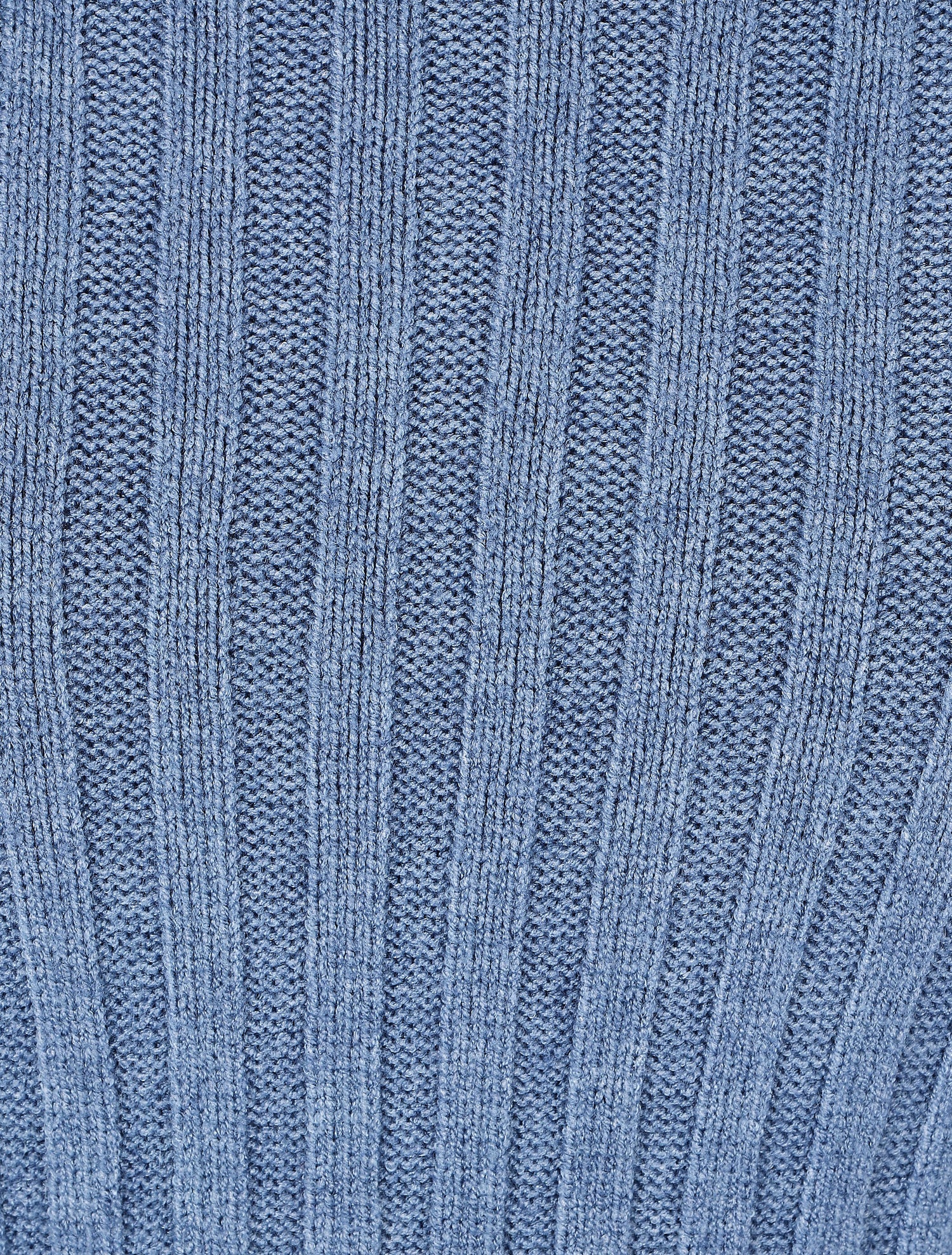 Pull côtelé ajusté à col montant - Bleu - 3