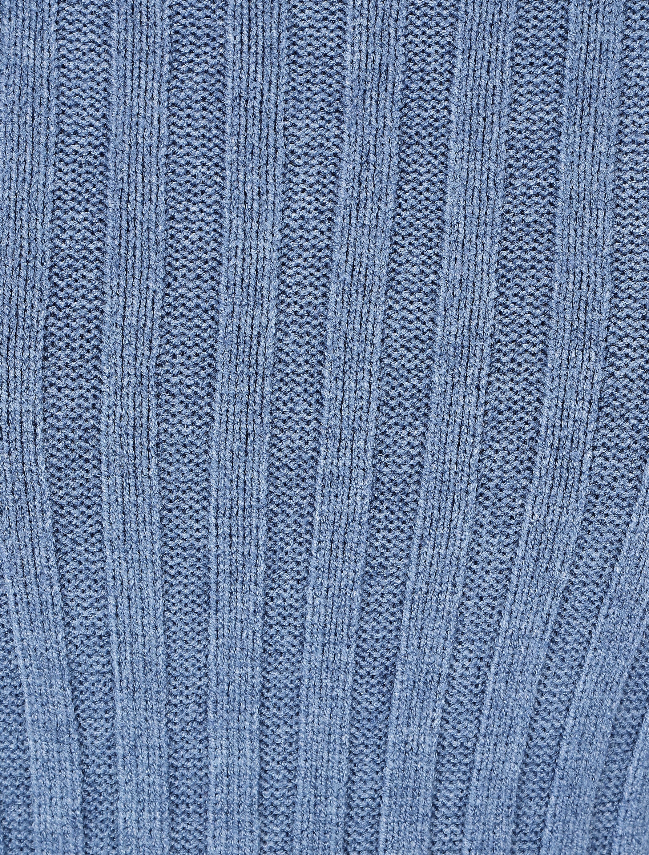 Pull côtelé ajusté à col montant - Bleu - 3