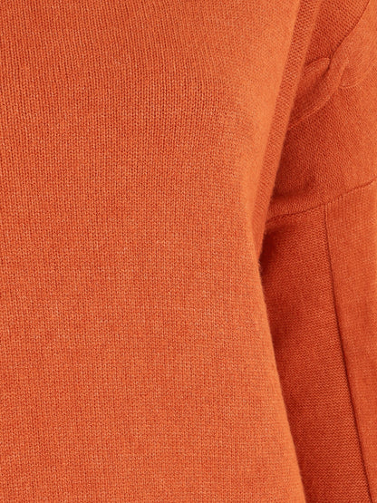 Pull ample côtelé col bateau - Orange - 3