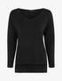 Pull ample uni col V - Noir - 1
