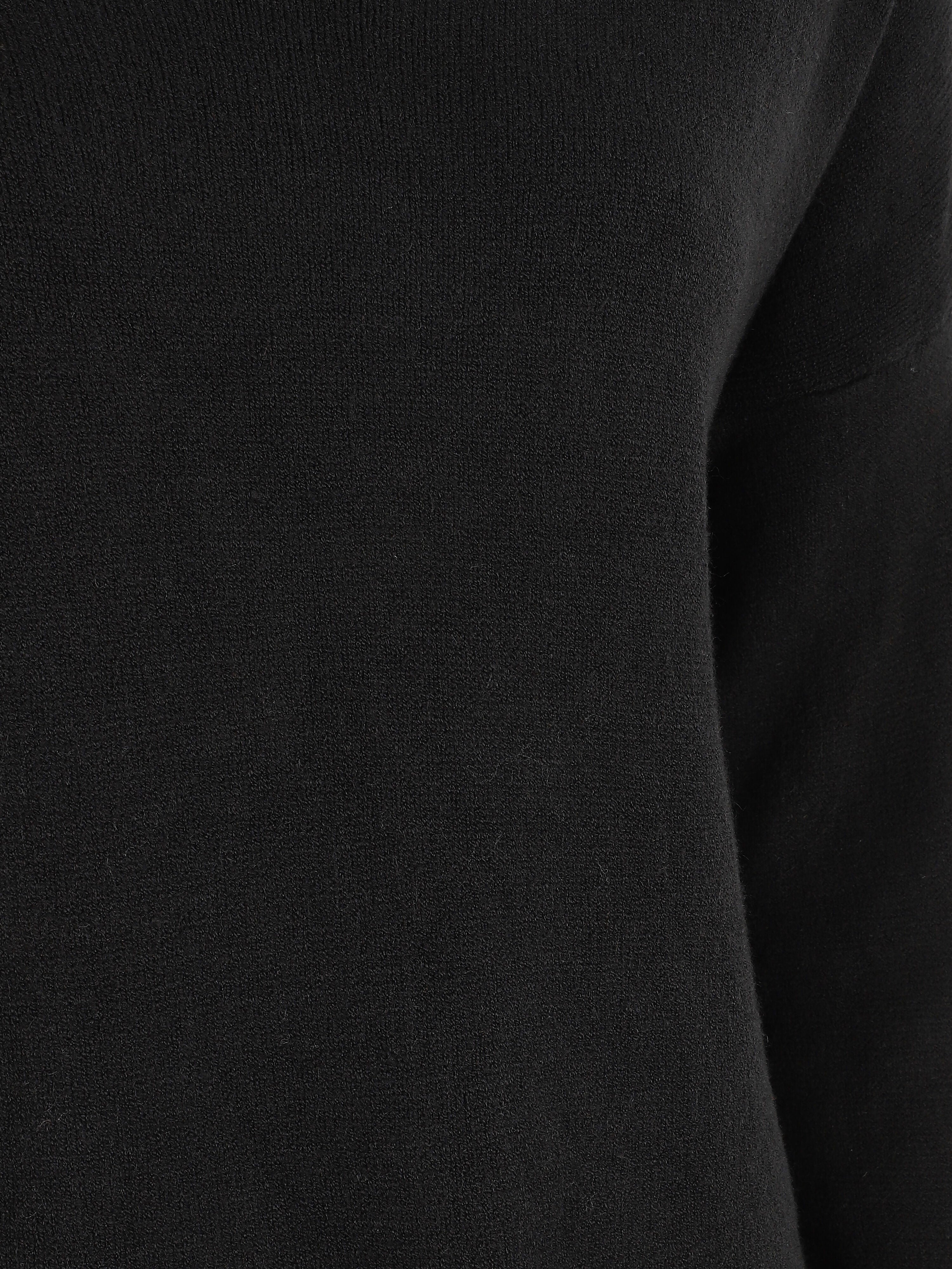 Pull ample uni col V - Noir - 3