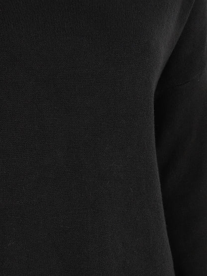 Pull ample uni col V - Noir - 3