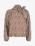 Blouse ample à pois col lavallière - Beige - 1