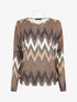 Top manches chauves-souris imprimé zig-zag irisé - Camel - 4