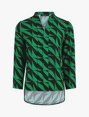 Blouse manches 3/4 imprimé graphique - Vert - 5
