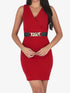 Robe courte ajustée sans manches - Framboise - 1