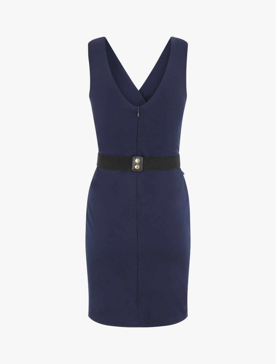 Robe courte ajustée sans manches - Marine - 3