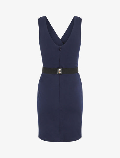 Robe courte ajustée sans manches - Marine - 3