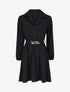 Robe chemise unie coupe patineuse - Noir - 1