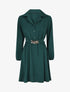 Robe chemise unie coupe patineuse - Vert sapin - 1