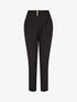 Pantalon uni à taille élastiquée - Noir - 1