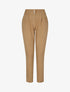 Pantalon uni à taille élastiquée - Camel - 1